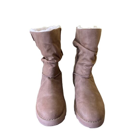 Womens Faux Fur Lined Buttoned Mid-Calf Boots Size 9/6 UK - Picture 5 of 7